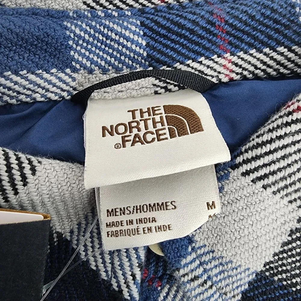 The North Face Flannel‎ Men's Medium Twill Plaid Button Up Blue NWT